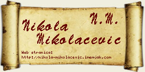 Nikola Mikolačević vizit kartica